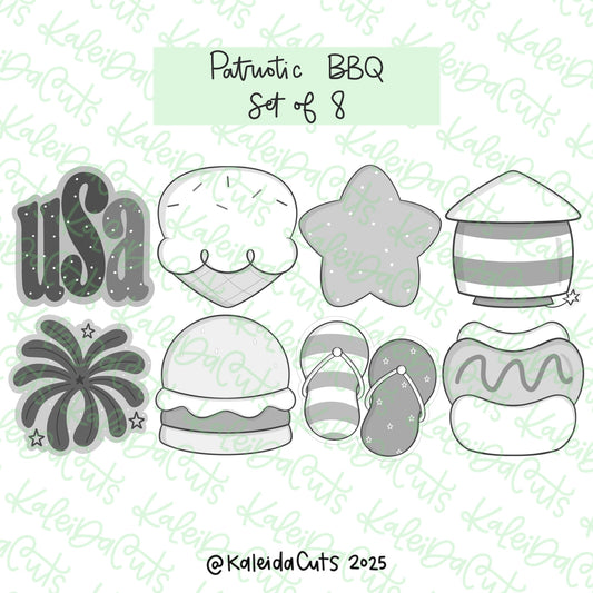 Patriotic BBQ Cookie Cutter Set of 8