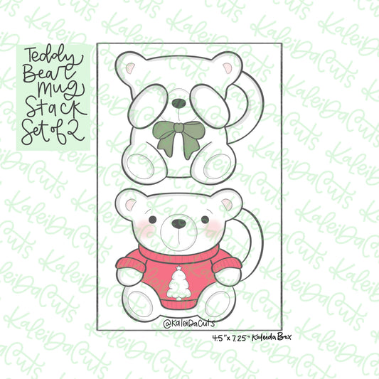 Teddy Bear Mug Stack Cookie Cutter Set of 2