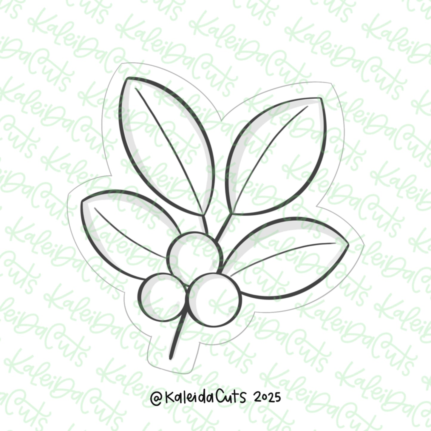 Holly Greenery Cookie Cutter