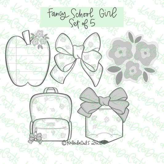 Fancy School Girl Cookie Cutter Set of 5