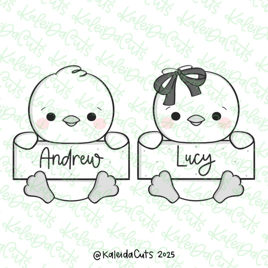 2025 Chick Plaque Cookie Cutter Set of 2