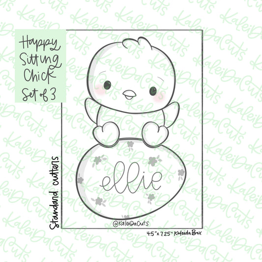 Happy Sitting Chick Cookie Cutters Set of 2