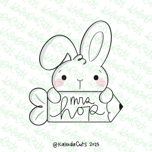 Bunny Pencil Carrot Plaque Cookie Cutter