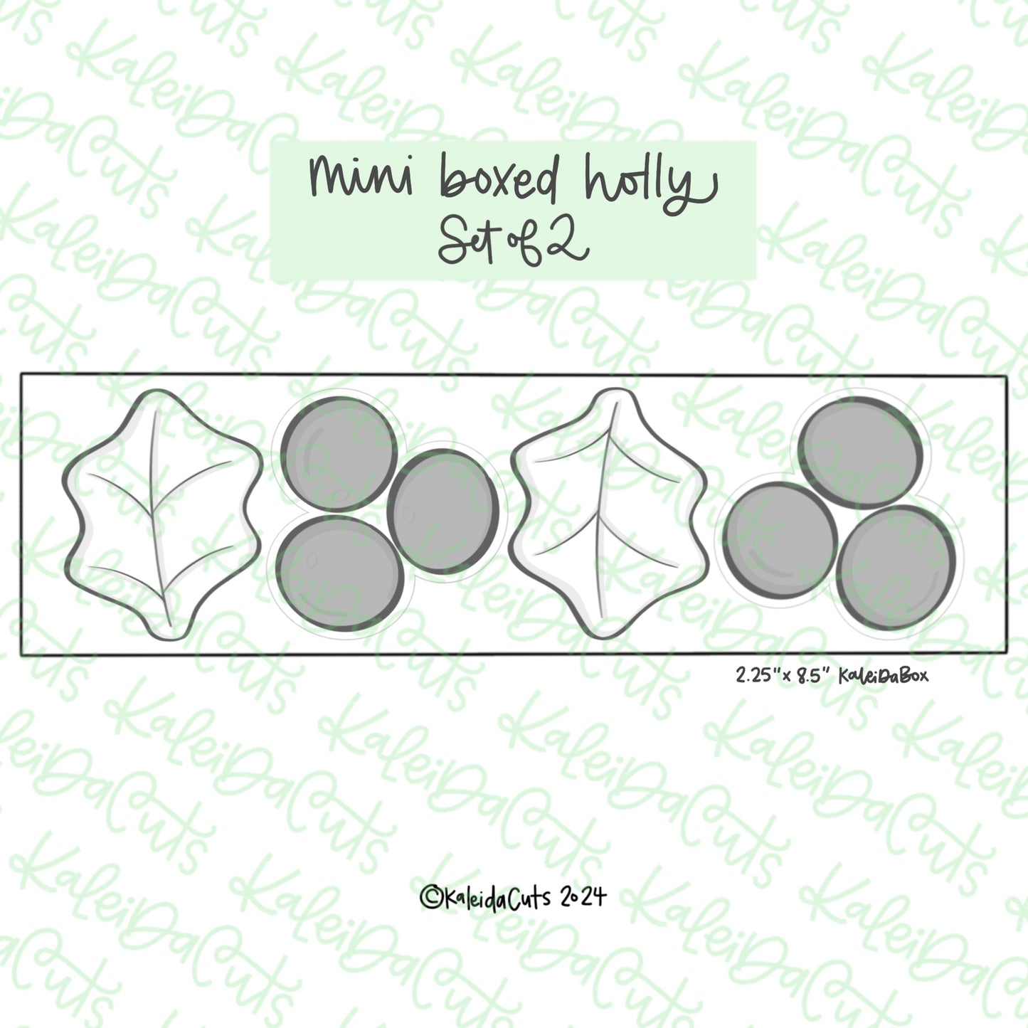 Mini Boxed Holly Cookie Cutter Set of 2