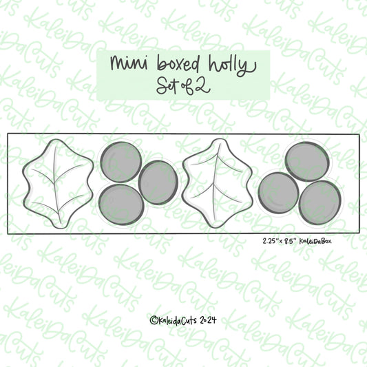 Mini Boxed Holly Cookie Cutter Set of 2