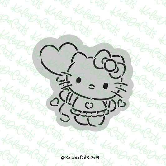 PYO Kitty Heart Balloon Cookie Cutter