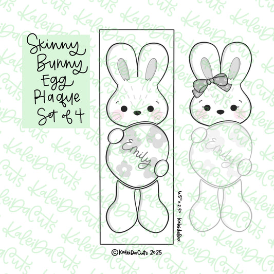 Skinny Bunny Egg Plaque Cookie Cutter Set of 4