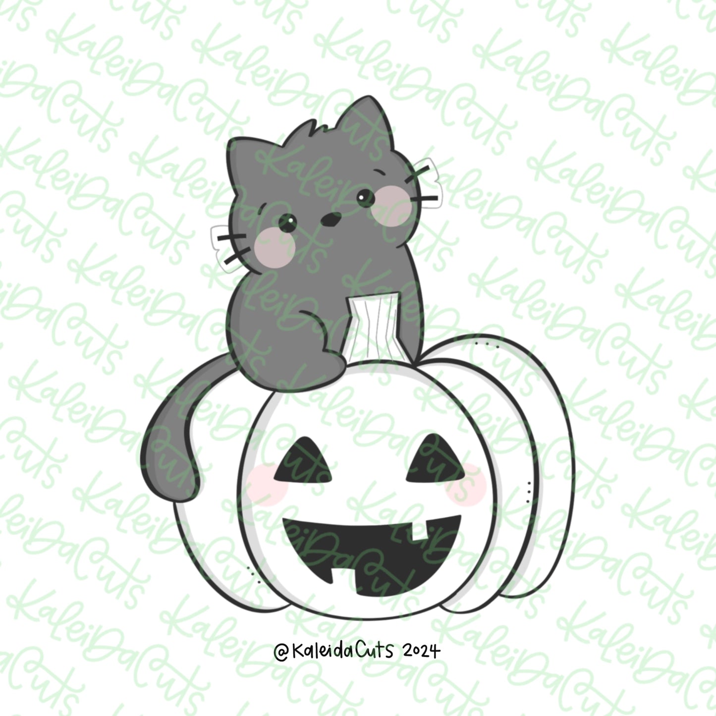 Cat on Pumpkin Cookie Cutter