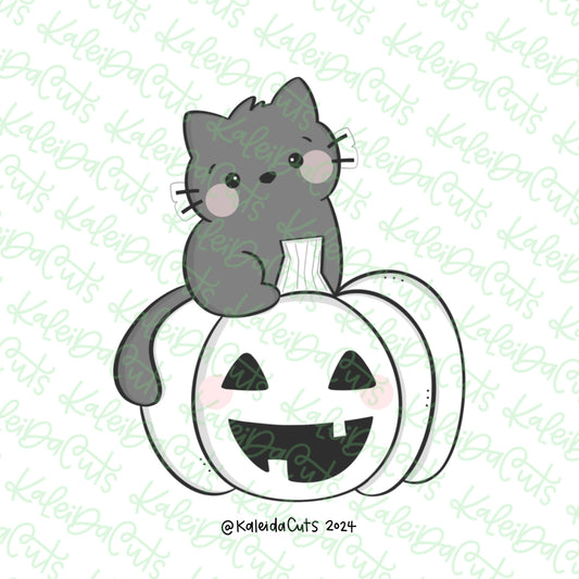 Cat on Pumpkin Cookie Cutter