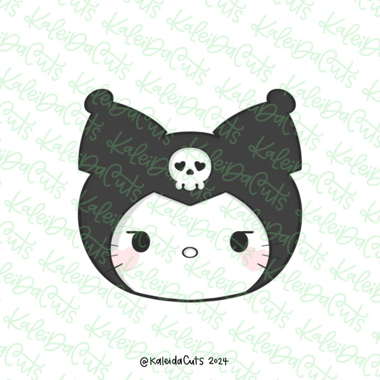 Dark Girly Kitty Face Cookie Cutter