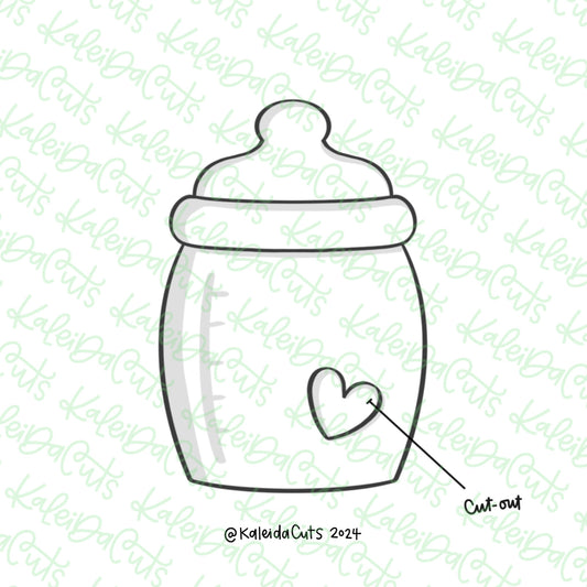 Baby Bottle Heart Cutout Cookie Cutter