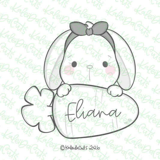 2026 Bunny Carrot Plaque Bow Cookie Cutter