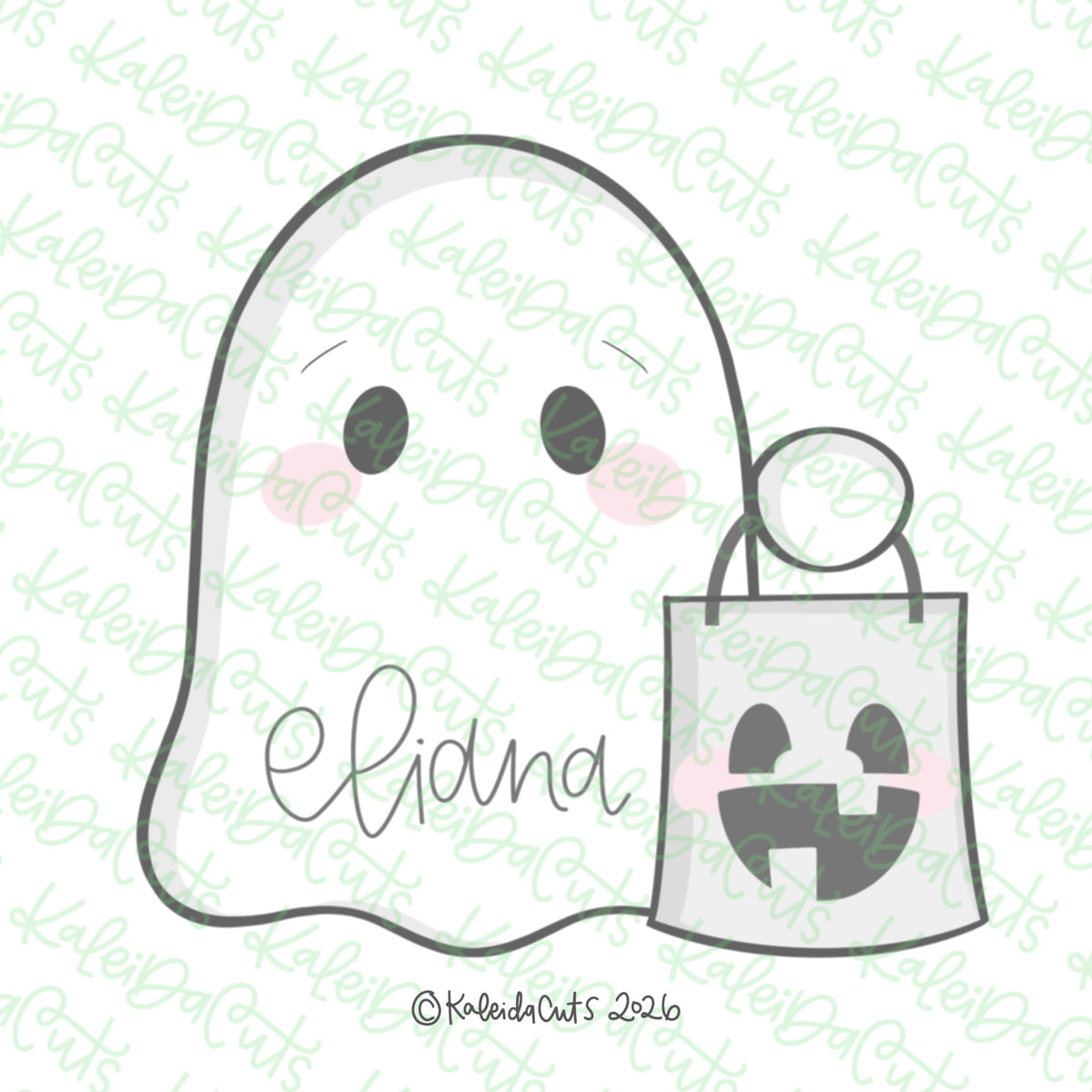 Cute Ghost with Bag Cookie Cutter