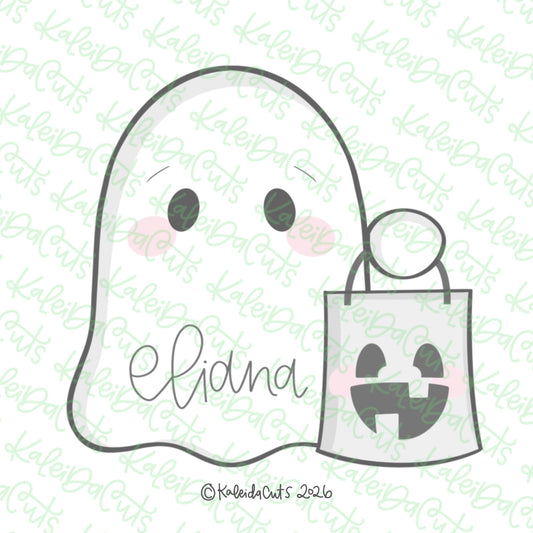 Cute Ghost with Bag Cookie Cutter