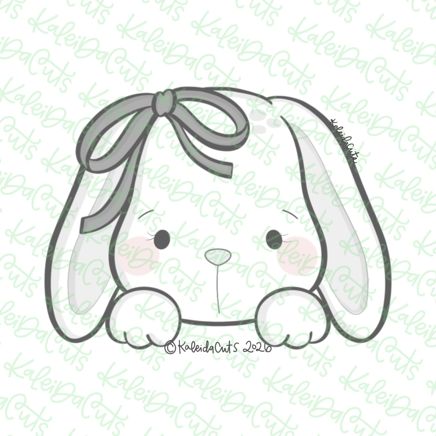 2026 Bunny Bow Face Cookie Cutter