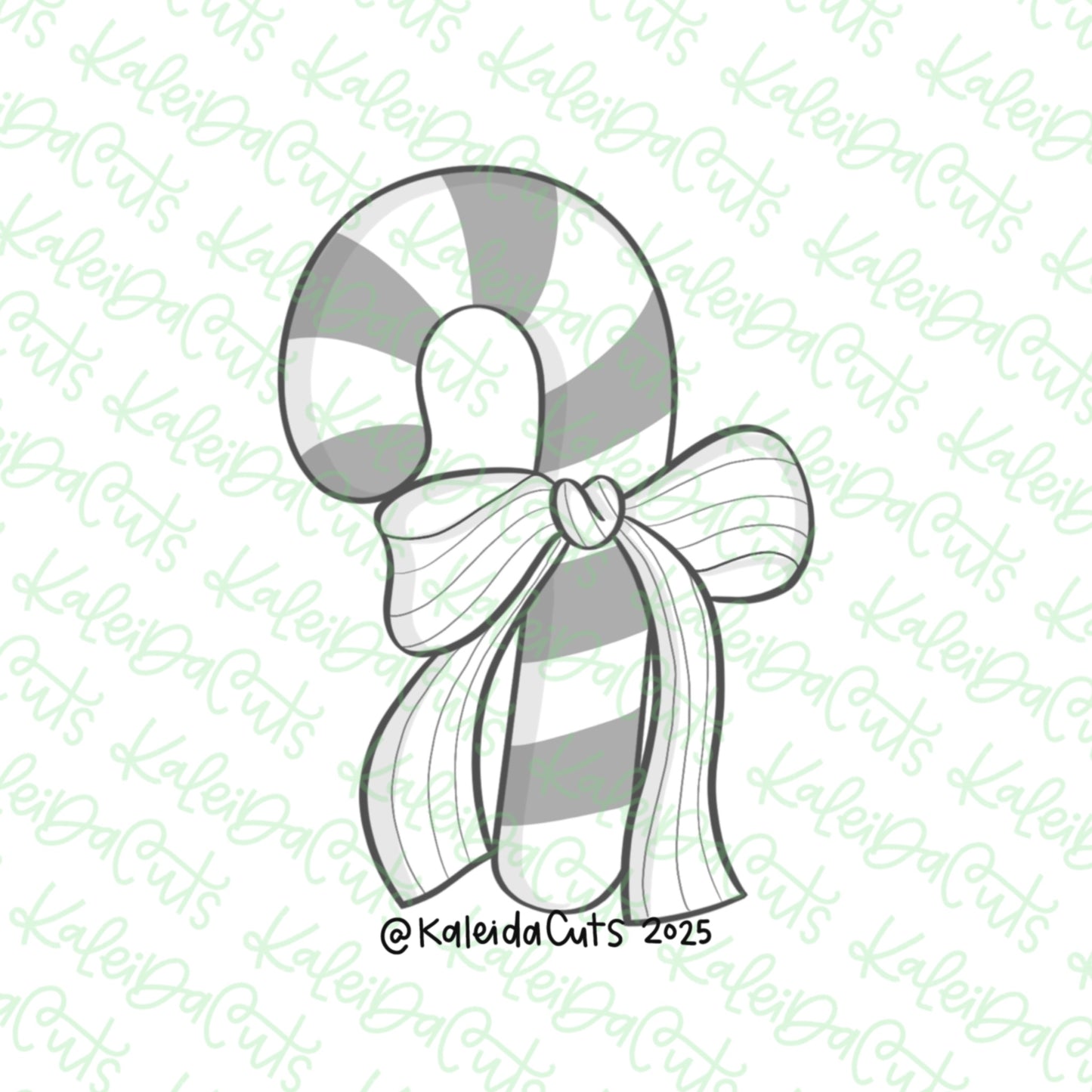 2025 Coquette Candy Cane Cookie Cutter