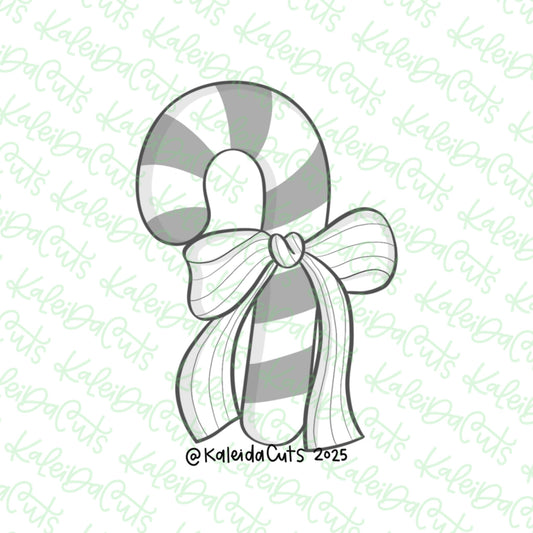 2025 Coquette Candy Cane Cookie Cutter