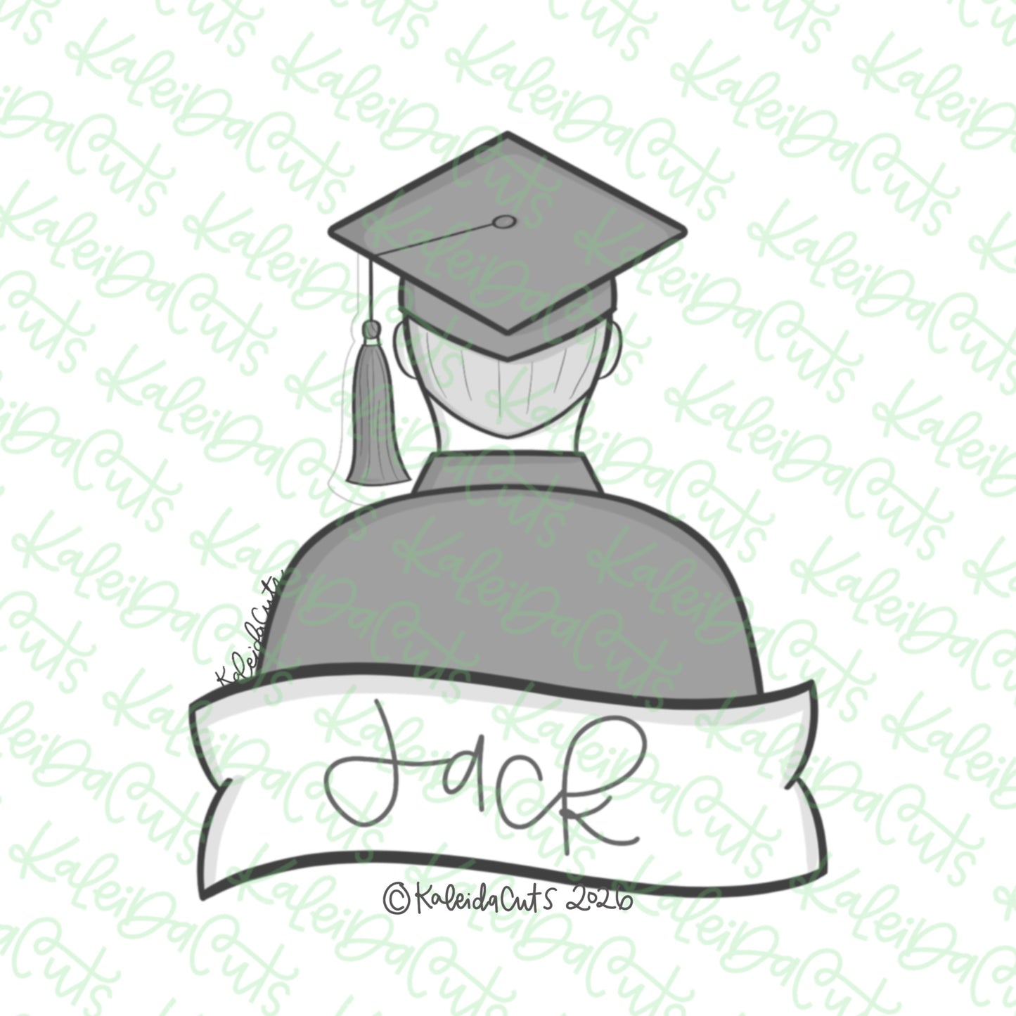 Grad Banner Guy Cookie Cutter