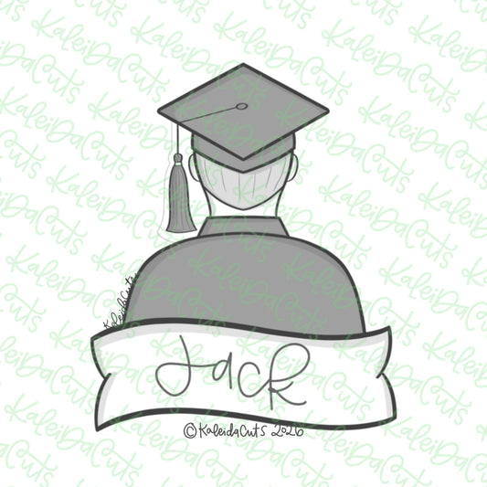 Grad Banner Guy Cookie Cutter