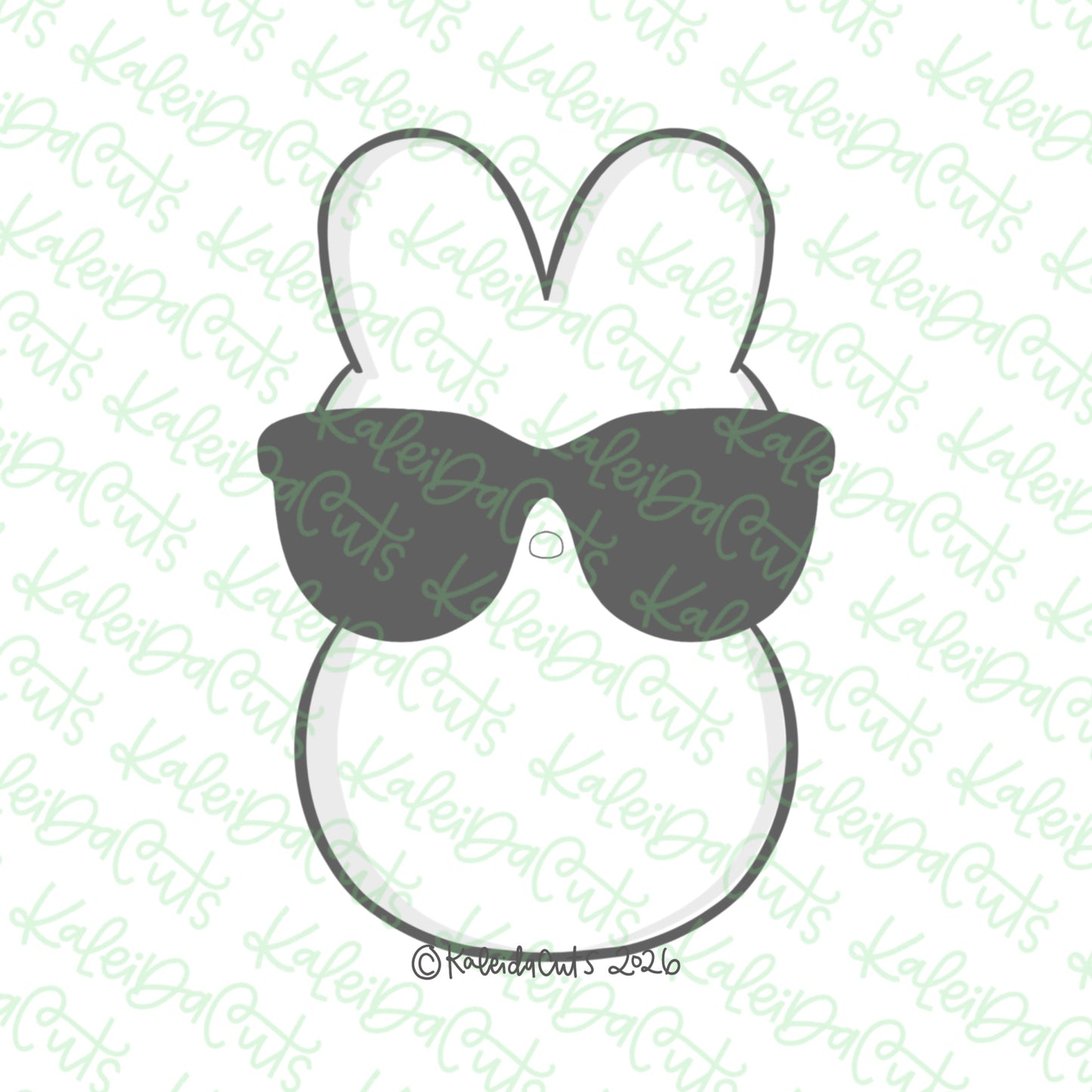 Marshmallow Bunny Shades Cookie Cutter