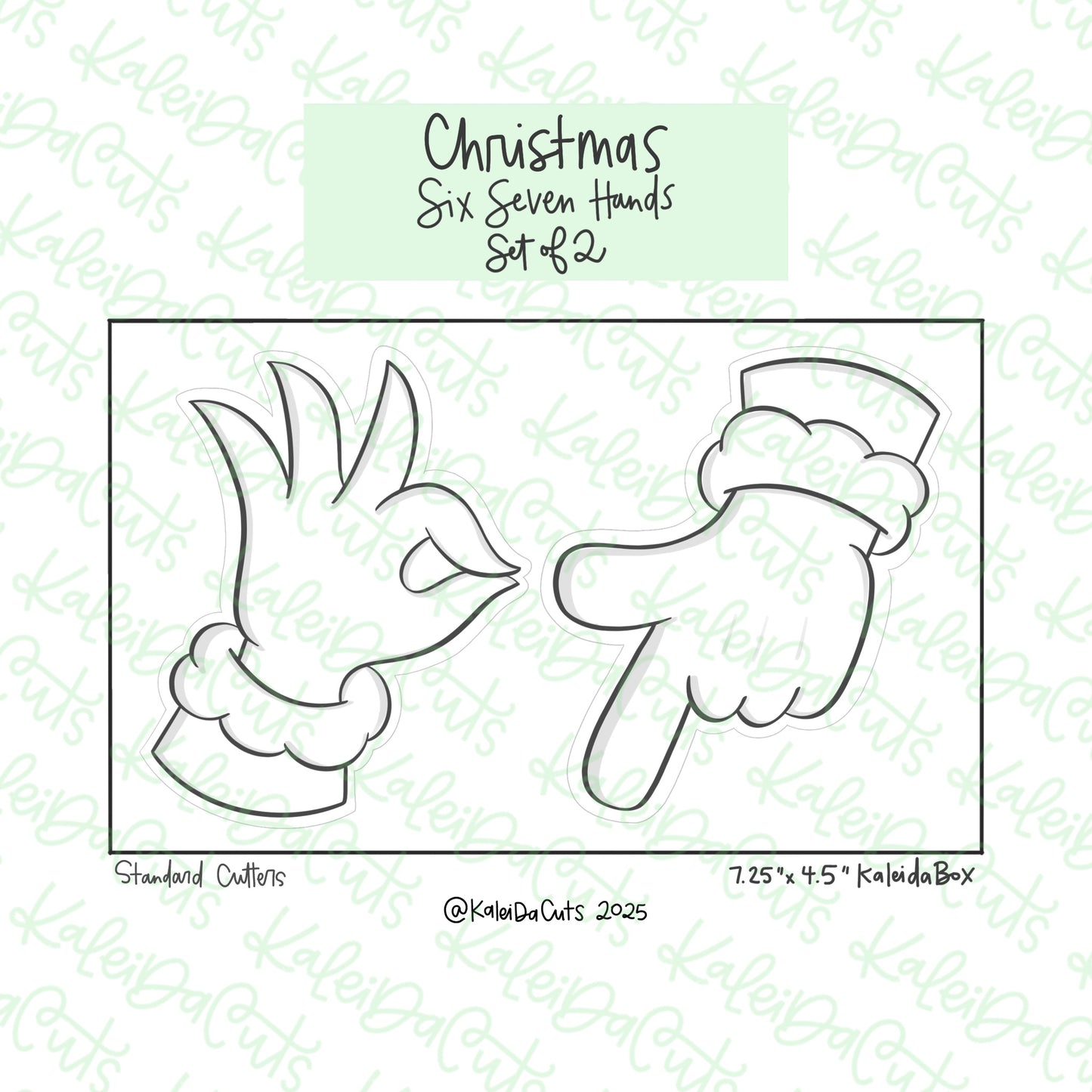 Christmas Six Seven Hands Cookie Cutters Set of 2