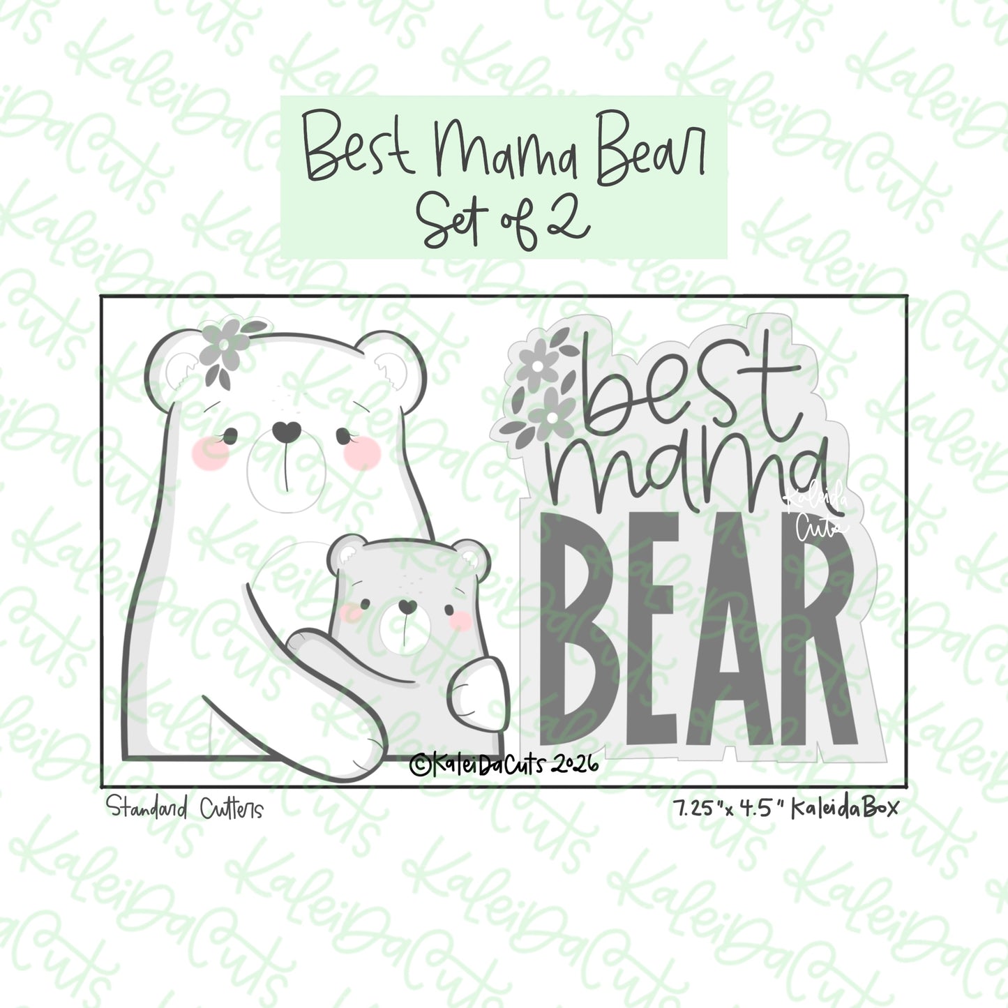Best Mama Bear Cookie Cutters Set of 2