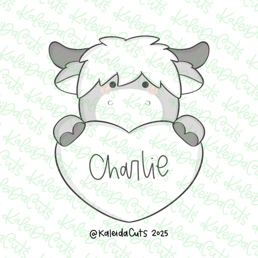 Highland Cow Valentine Cookie Cutter