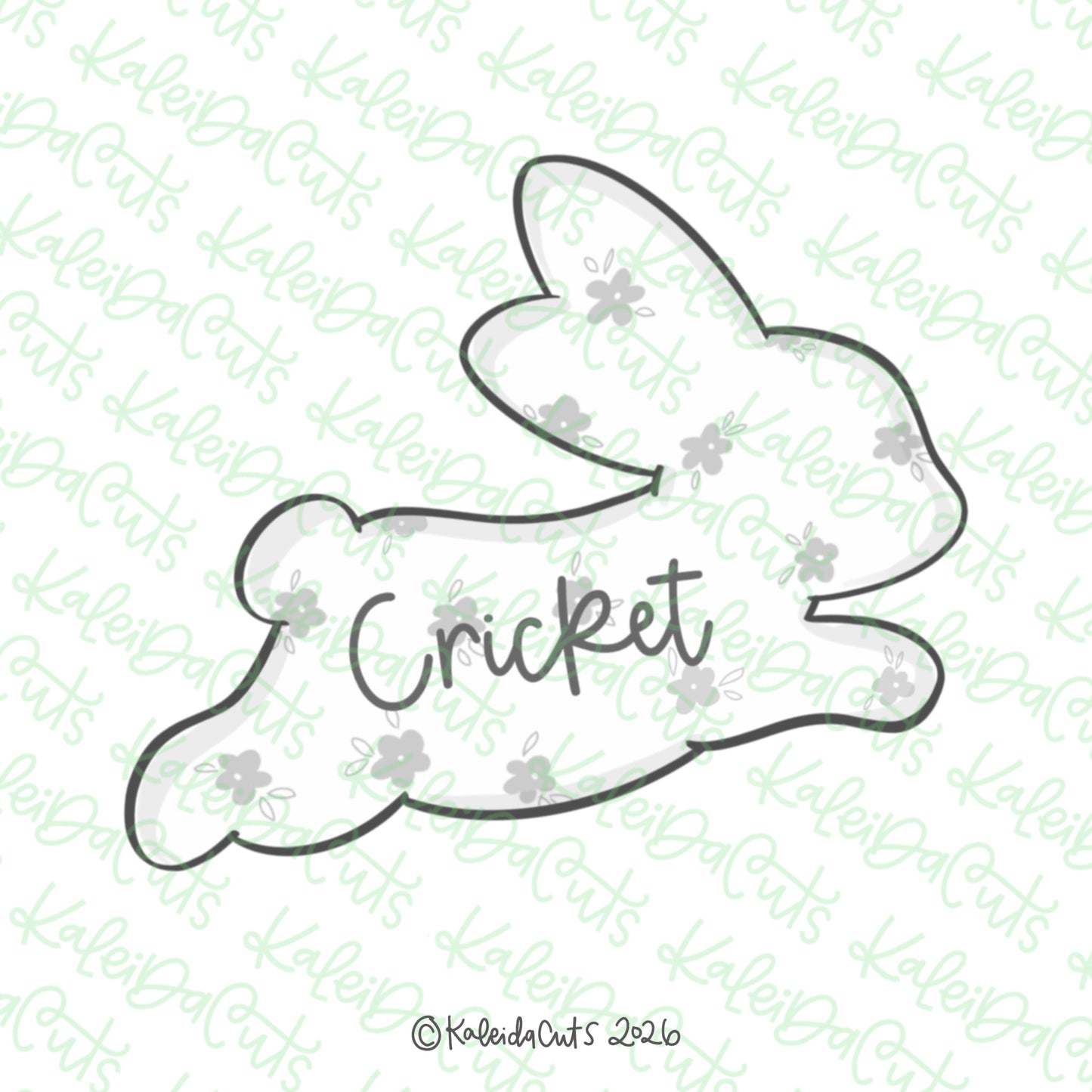 Bounding Bunny Cricket Cookie Cutter