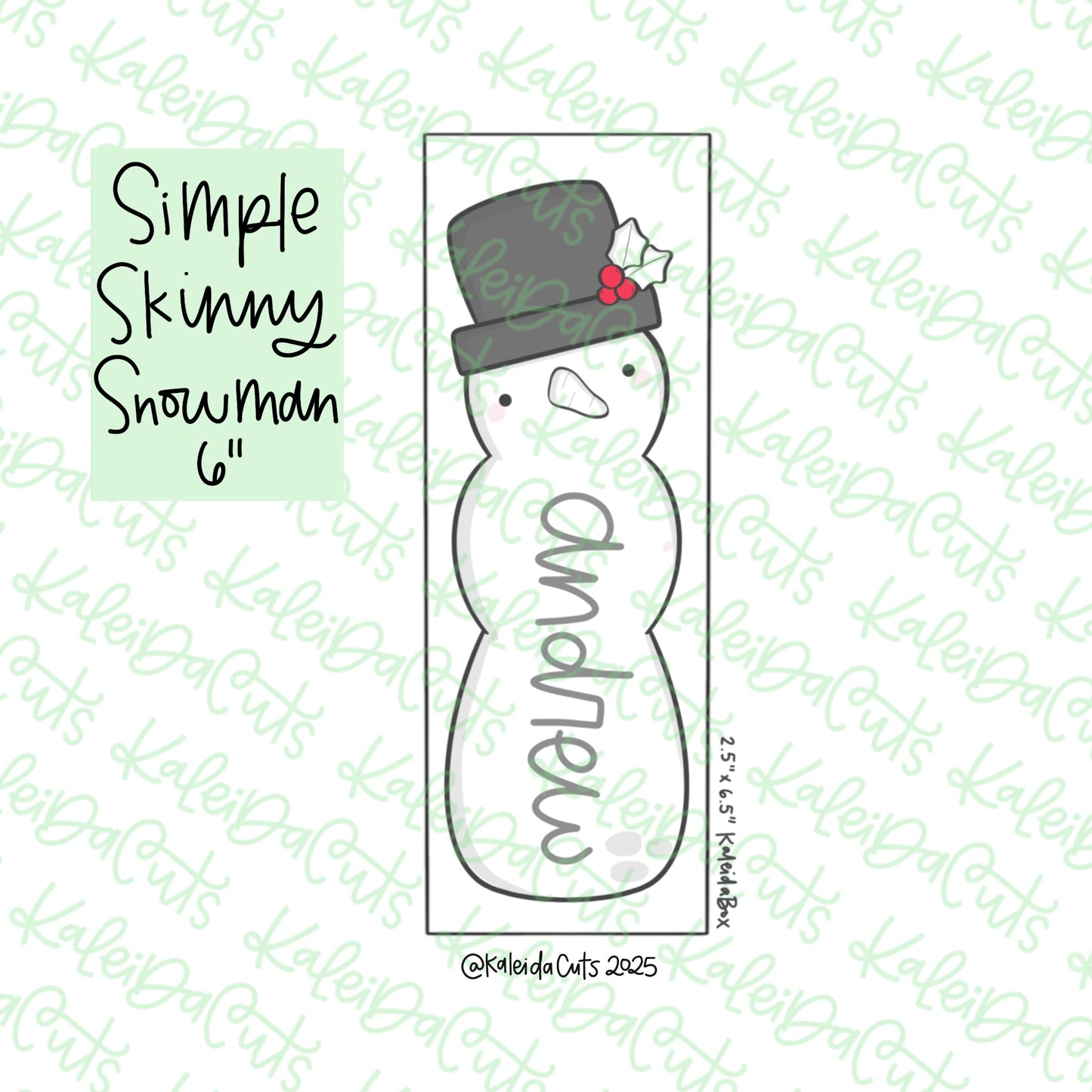 Simple Skinny Snowman Cookie Cutter