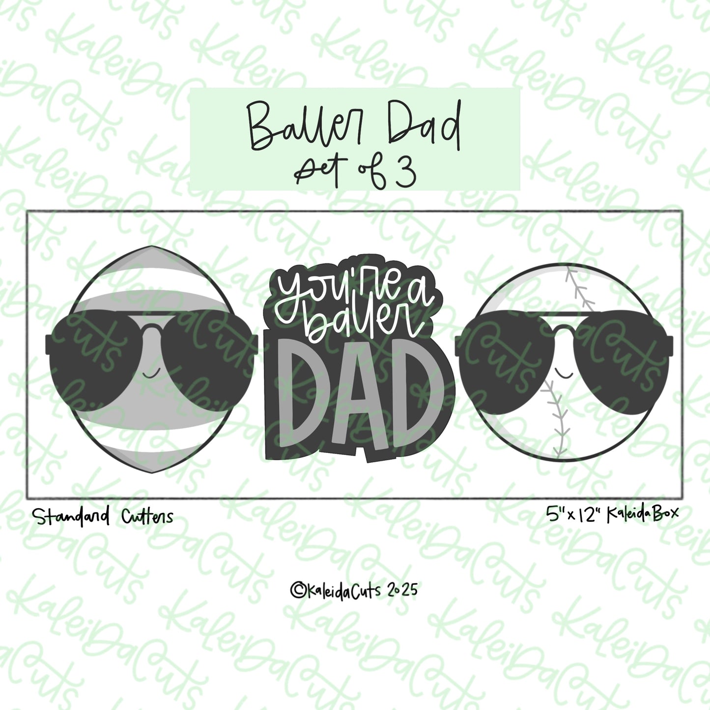 Baller Dad Cookie Cutter Set of 3