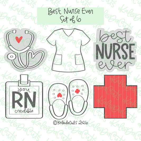 Best Nurse Ever Cookie Cutters Set of 6