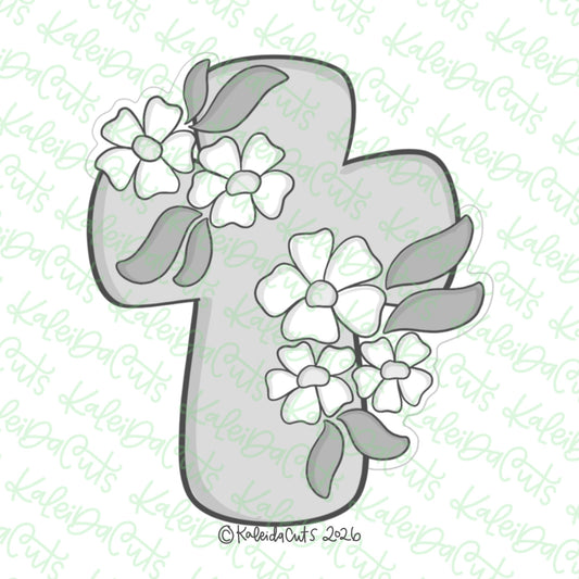 2026 Floral Cross Cookie Cutter