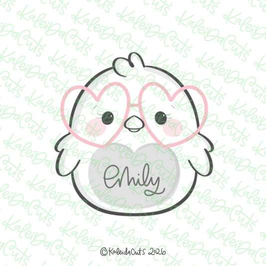 2026 Chubby Chick Heart Glasses Cookie Cutter