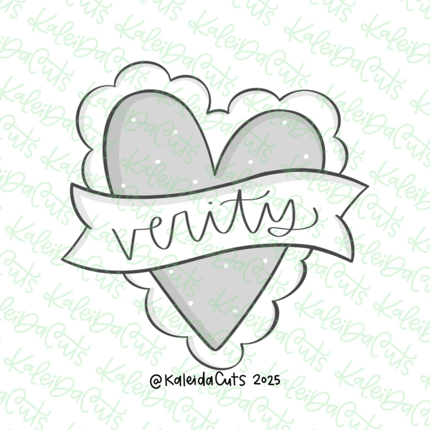 Scalloped Heart Banner Cookie Cutter