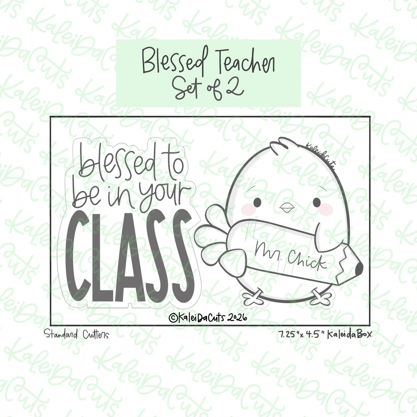 Blessed Teacher Cookie Cutters Set of 2
