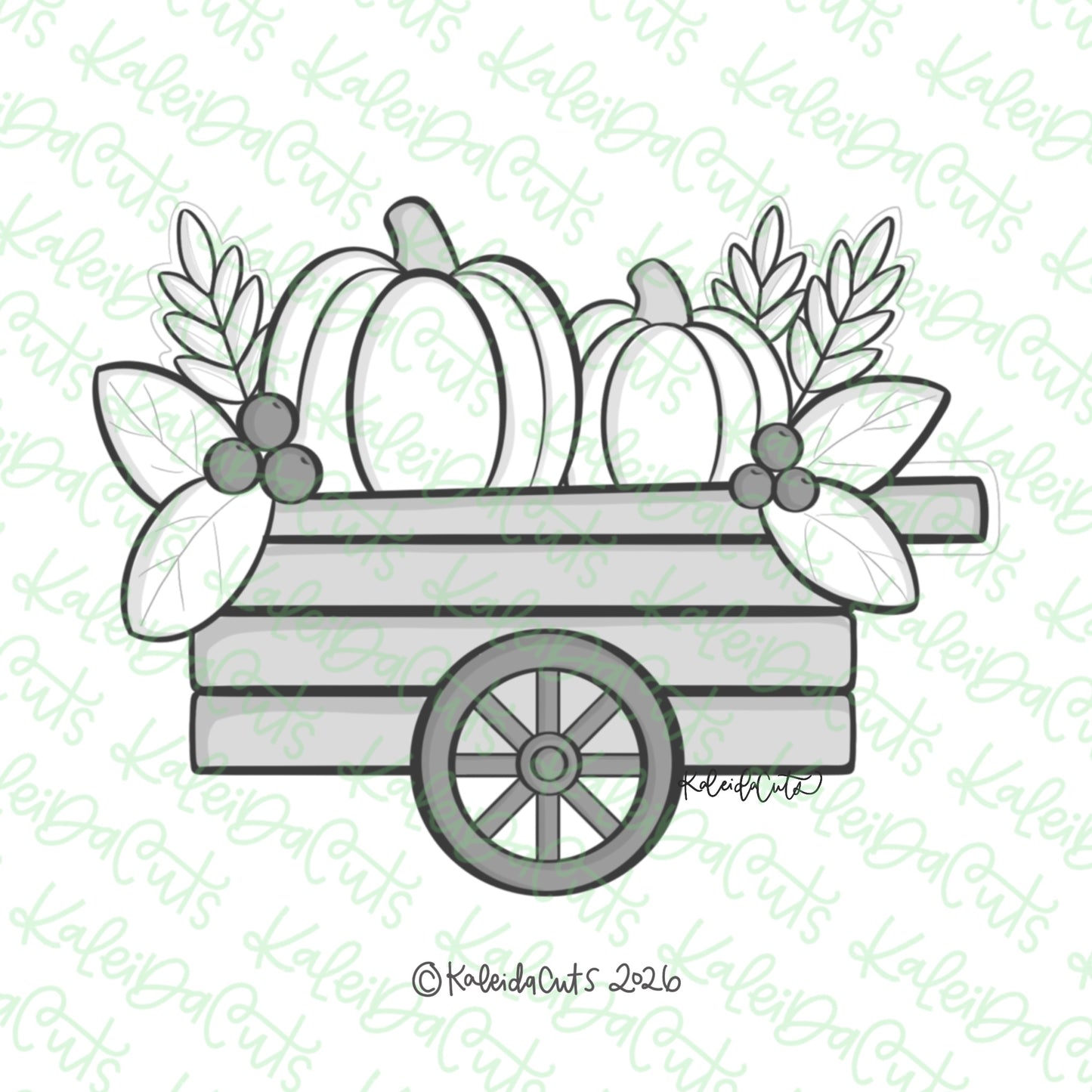 Harvest Cart Pumpkins Cookie Cutter