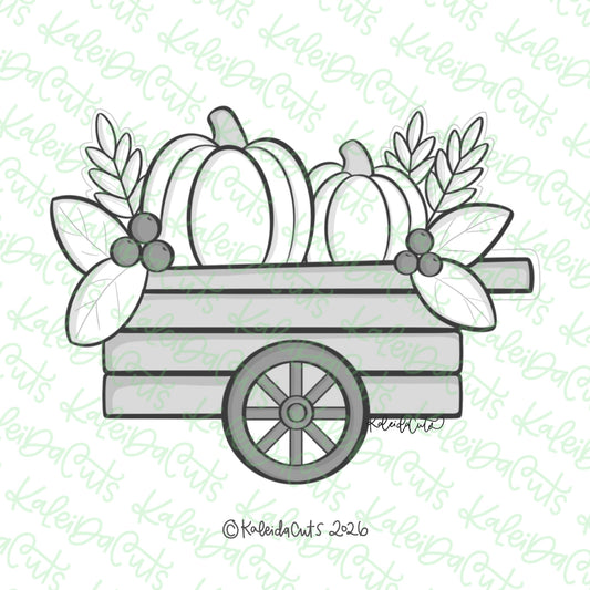 Harvest Cart Pumpkins Cookie Cutter