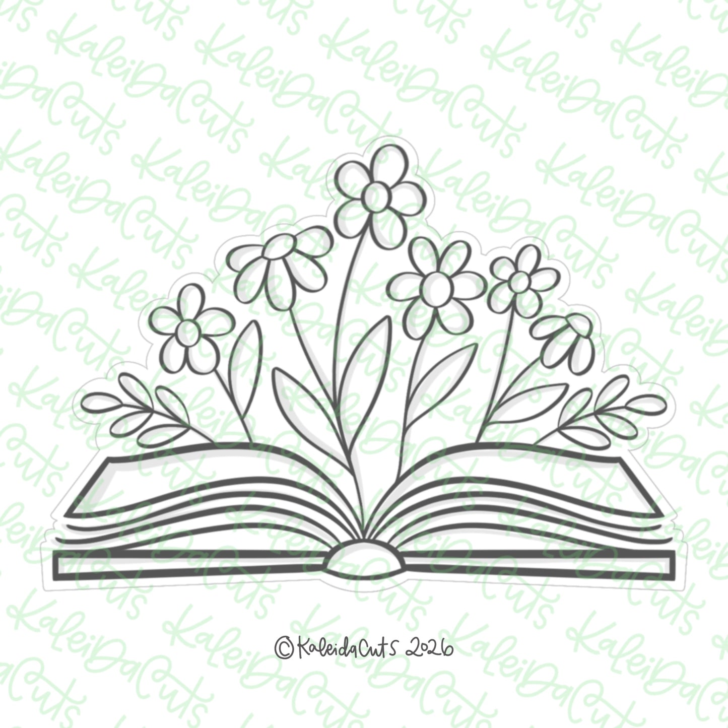 Grow Book Florals Cookie Cutter