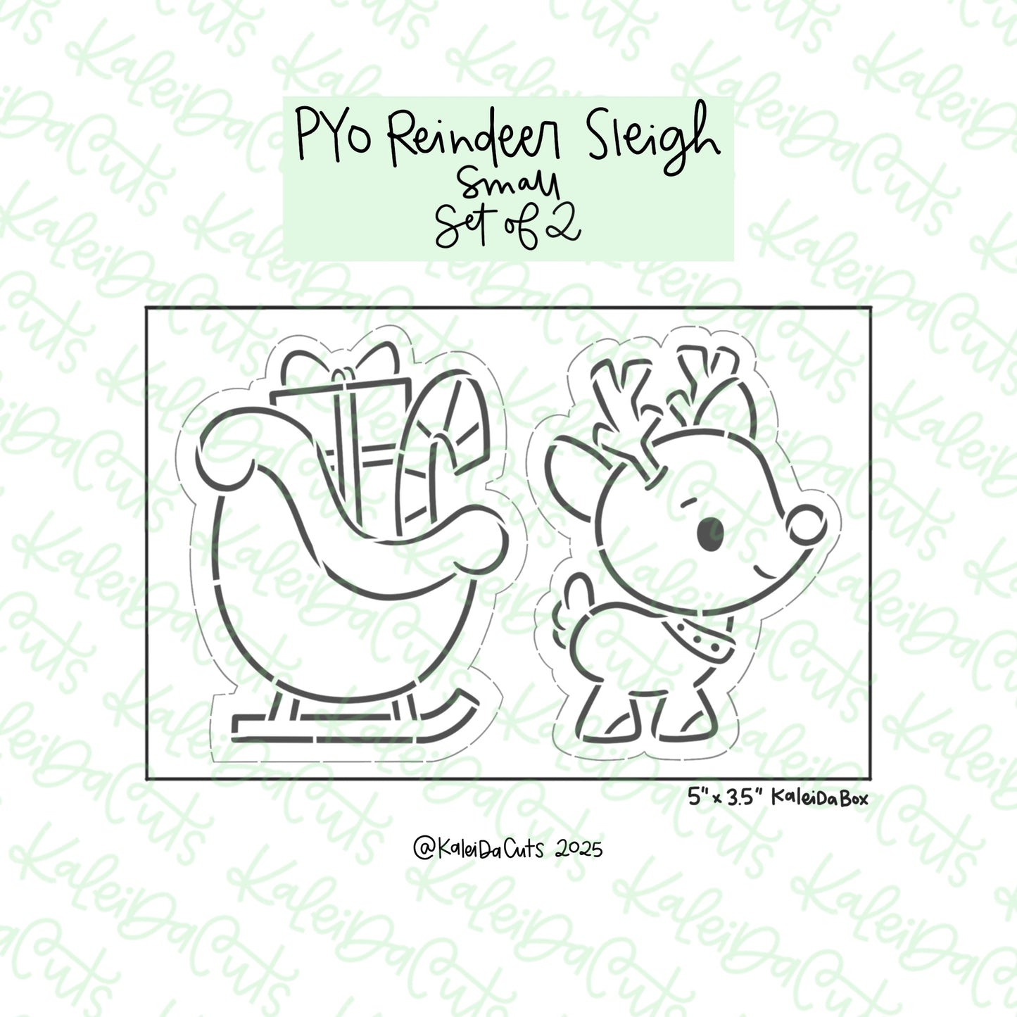 PYO Reindeer Sleigh Cookie Cutters Set of 2