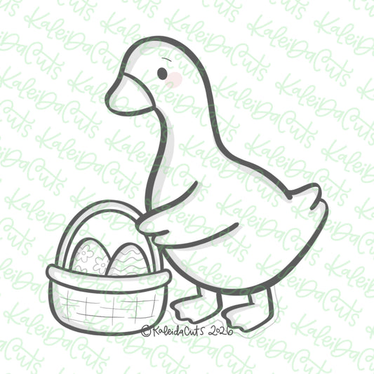 Silly Easter Goose Basket Cookie Cutter