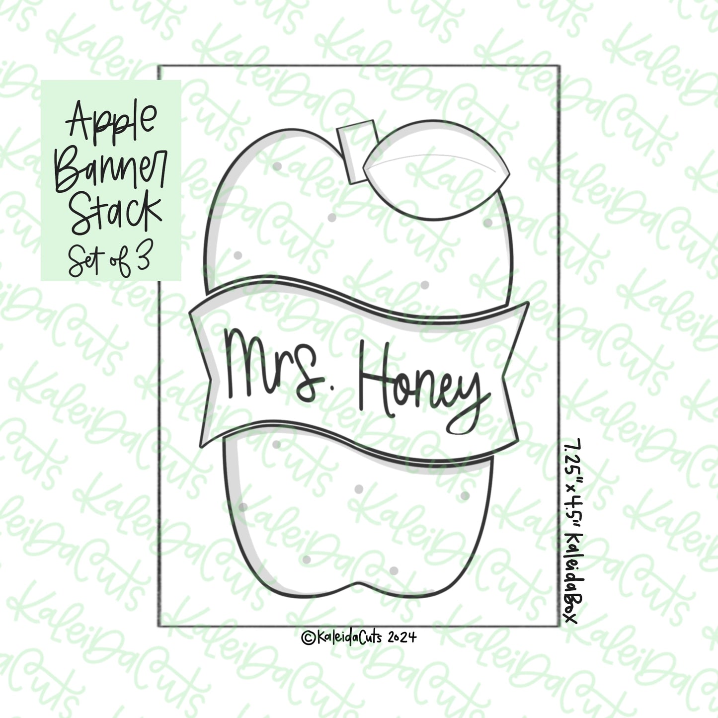 Apple Banner Stack Cookie Cutter Set of 3