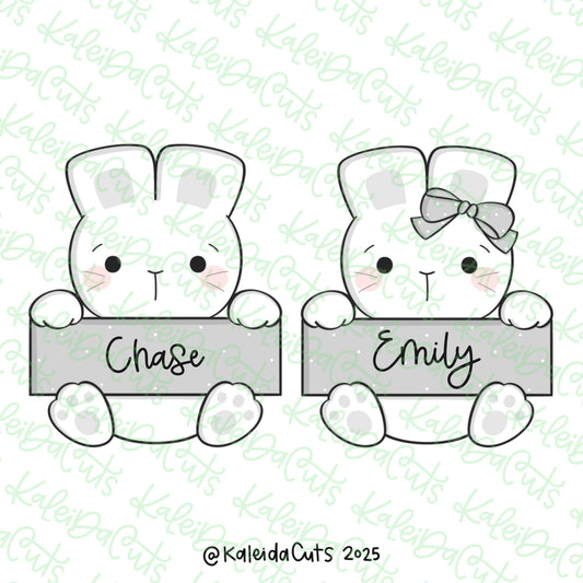 2025 Bunny Plaque Cookie Cutter Set of 2