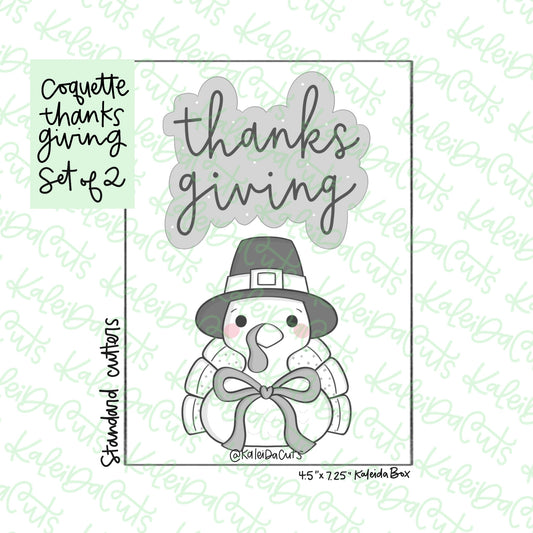 Coquette Thanks Giving Cookie Cutter Set of 2
