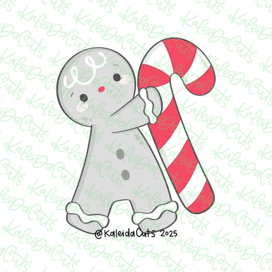 Candy Cane Heart Gingy Cookie Cutter