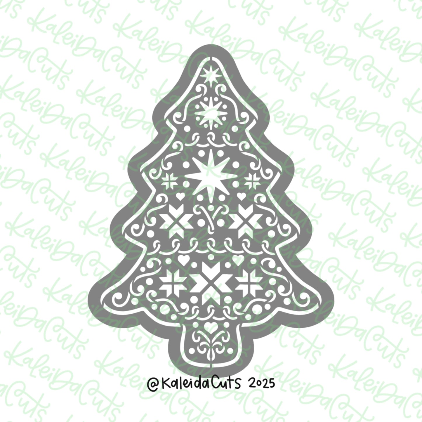 Intricate Gingerbread Tree Cookie Cutter