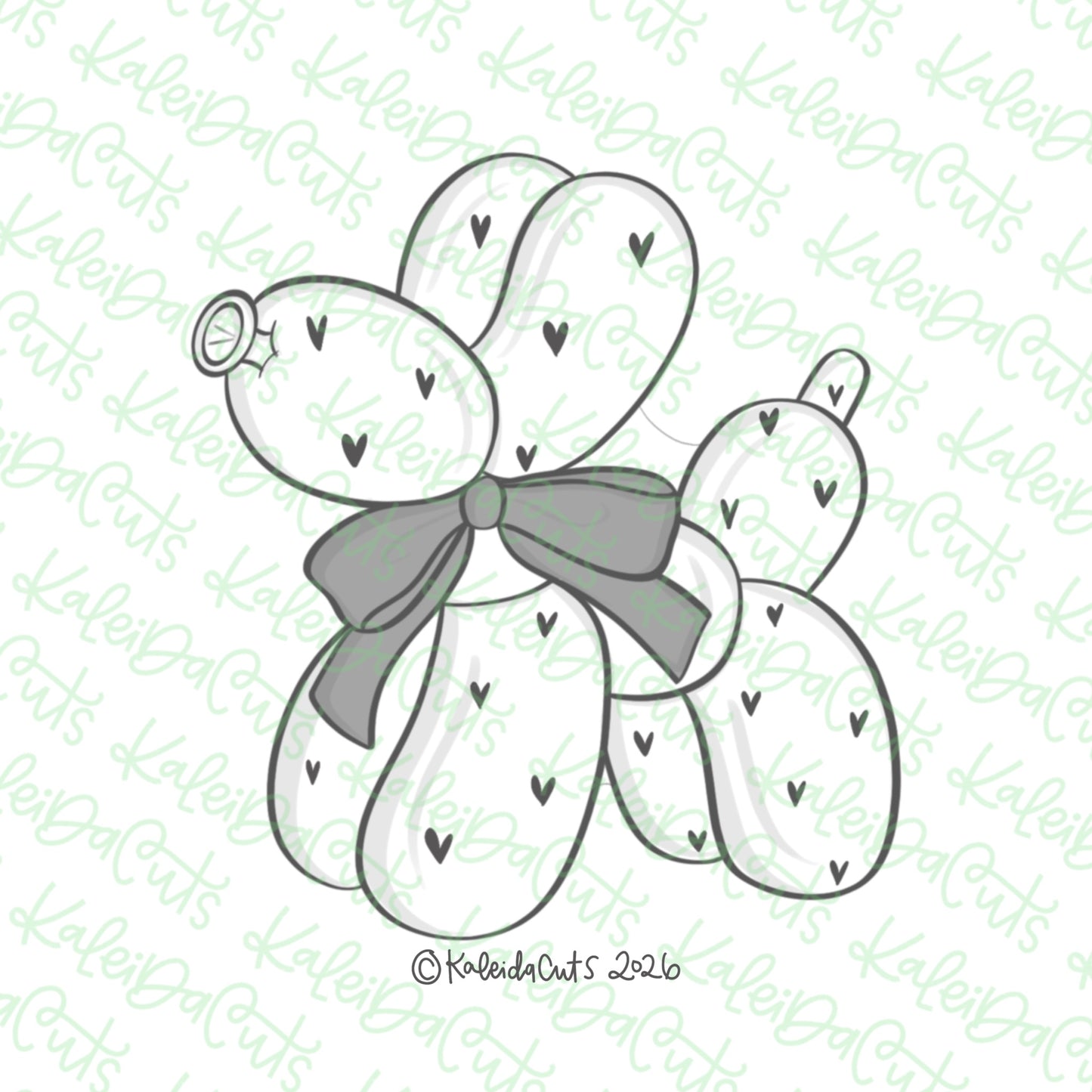 Balloon Dawg Bow Cookie Cutter