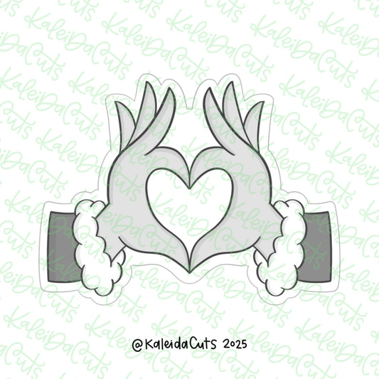 Green Heart Hands Cookie Cutter