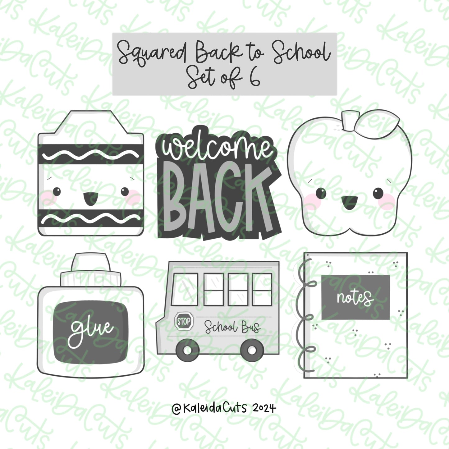 Squared Back to School Cookie Cutter Set of 6