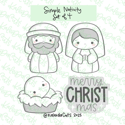 Simple Nativity Cookie Cutters Set of 4