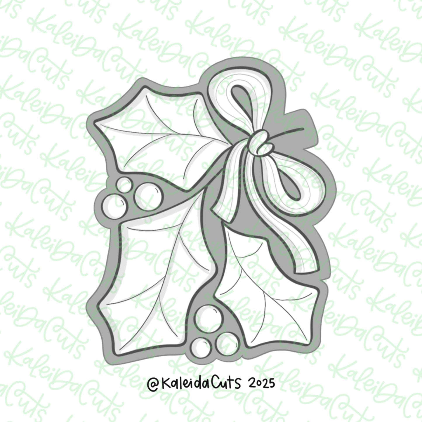 Modern Holly Cookie Cutter